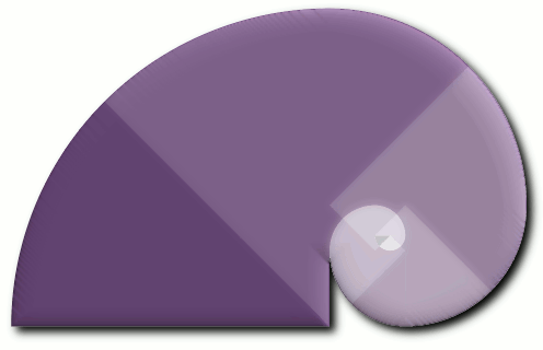 Logo: Schneckengehäuse in Violett nach dem goldenen Schnitt